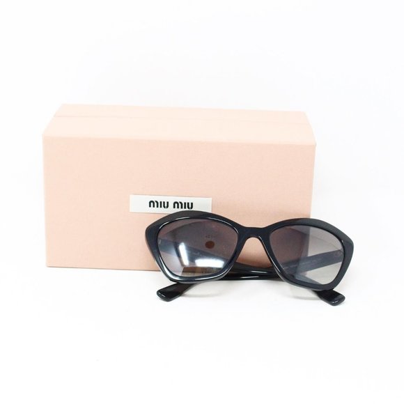 MIU MIU #30073 Black Oval Cat Eye Sunglasses main image 6